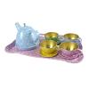 14pcs Tea Party Set for Girls Pretend Kitchen Toy Tea Set Metal Kitchenware Accessory Cups Dishes Food Tray for view 3
