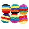 Hand-Made Knitted Footbag Sack, Multicolor Rainbow Sand Fill Kick Ball for Beginners (6) view 1