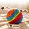 Hand-Made Knitted Footbag Sack, Multicolor Rainbow Sand Fill Kick Ball for Beginners (6) view 2