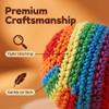 Hand-Made Knitted Footbag Sack, Multicolor Rainbow Sand Fill Kick Ball for Beginners (6) view 3