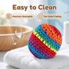 Hand-Made Knitted Footbag Sack, Multicolor Rainbow Sand Fill Kick Ball for Beginners (6) view 4