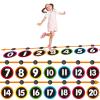 66 Pcs 22 ft Extra Large Number Line for Classroom Floor 7" Line up Number Sticker Learning Tool with Digit Floor Mat Math Learning Poster for Back to School Classroom Home Student(Black,Round) view 1