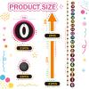 66 Pcs 22 ft Extra Large Number Line for Classroom Floor 7" Line up Number Sticker Learning Tool with Digit Floor Mat Math Learning Poster for Back to School Classroom Home Student(Black,Round) view 2