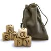 20MM Wood Dice Set Creative Design Greek Alphabet Pattern Wooden Rolling Dices Party Game Roll Decider 6 Pcs view 1