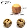 20MM Wood Dice Set Creative Design Greek Alphabet Pattern Wooden Rolling Dices Party Game Roll Decider 6 Pcs view 2