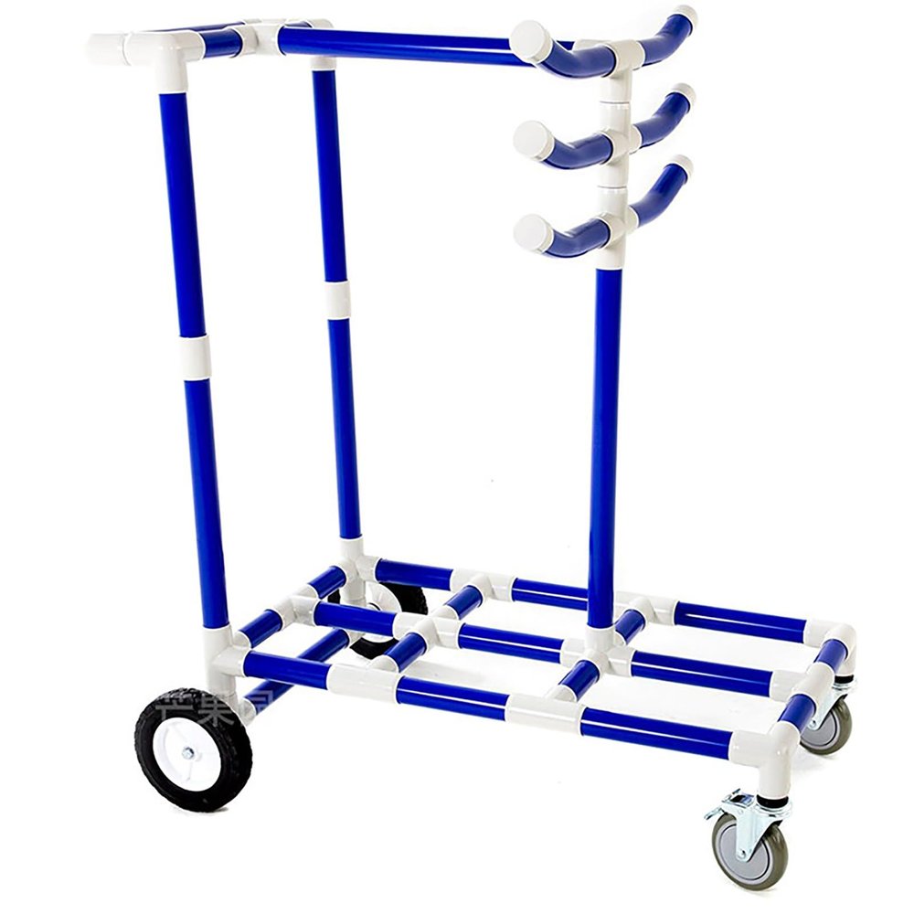 DEGQSTPC Equipment Cart WhiteSports Equipment Organizer, Heavy-Duty Plastic Hoop Cart Easy Assembly