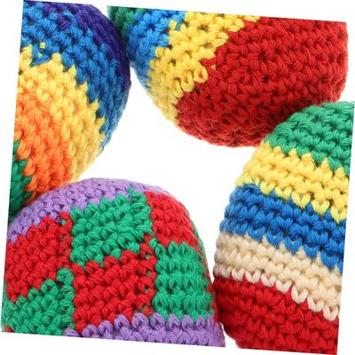 4 Crochet Hand-Knitted Juggling Balls, Soft Knit Sandbag Kicking Bags, Lightweight Indoor Training for Hand-Eye Coordination, Handmade Gifts