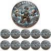 Old Bastards Kraken Club Challenge Coin, Old Bastards Never Sink Coin, Skeleton Pirate Lifetime Member Coin, Release the Kraken Collectible Coin for Pirate, Veterans, Bikers, Whiskey Lovers (10pcs) view 1