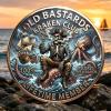 Old Bastards Kraken Club Challenge Coin, Old Bastards Never Sink Coin, Skeleton Pirate Lifetime Member Coin, Release the Kraken Collectible Coin for Pirate, Veterans, Bikers, Whiskey Lovers (10pcs) view 2