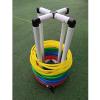 DEGQSTPC Equipment Cart WhiteSports Equipment Organizer, Exercise Hula Hoop Holder on Wheels, Rolling PE Equipment Storage Rack, Metal Organizer for Home, Gym, School, No Hula Hoop(45cm/17.7in) view 1