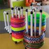DEGQSTPC Equipment Cart WhiteSports Equipment Organizer, Exercise Hula Hoop Holder on Wheels, Rolling PE Equipment Storage Rack, Metal Organizer for Home, Gym, School, No Hula Hoop(45cm/17.7in) view 3