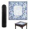 31 " Professional Mahjong Mat, Chinoiserie Blue and White Floral Printed Table Cover, Non-Slip Rubber Backing & Noise-Reducing Fabric with Carrying Bag for Mah-Jongg, Poker & Board Games(blue) view 1