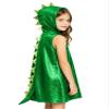 Yruioon Girls Sleeveless Theme Party Jurassic Animal Outfit Stage Performance Hooded Dress with 3D Tail Green 12 Years view 2