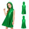 Yruioon Girls Sleeveless Theme Party Jurassic Animal Outfit Stage Performance Hooded Dress with 3D Tail Green 12 Years view 4