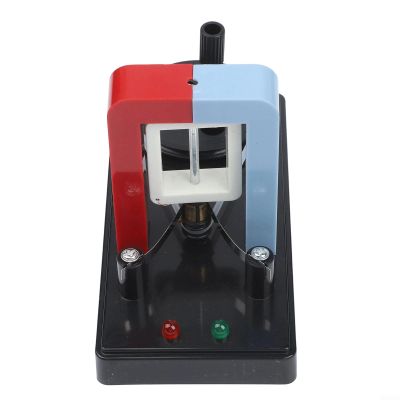 Hand Crank DC Generator for Physics Teaching, Faraday Experiment Instrument with Dual LED Indicators, Manual Rotation Energy Conversion Tool for Science