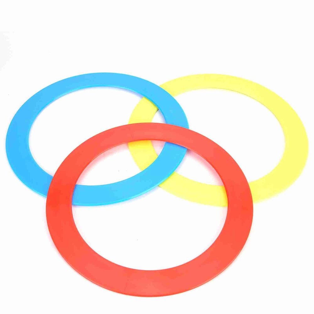 3PCS Set Throw Rings Durable Hand Juggling Rings for Children Outdoor Entertainment PP Blue Red Yellow 7.1inch