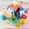 Omquot Baby Sensory Rattle Ball Soft Crib Activity Toy Safe Fabric Baby Activity Toy Multifunctional Fabric Cube Toy for Development, Bright Colors, for Baby view 3
