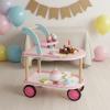 Jinhxofs Wooden Ice Cream Cart Bakery Playset Rounded Corners Kids Plaything for Daycare view 2