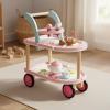 Jinhxofs Wooden Ice Cream Cart Bakery Playset Rounded Corners Kids Plaything for Daycare view 4