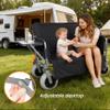 RockRain 3-in-1 Collapsible Wagon Converts to Bench with Foldable Tabletop, 500lbs Heavy Duty Folding Wagon Cart for Family Park Picnic: 180L Storage Cools Down Items, Cup Holders - All-Terrain Wheels view 2