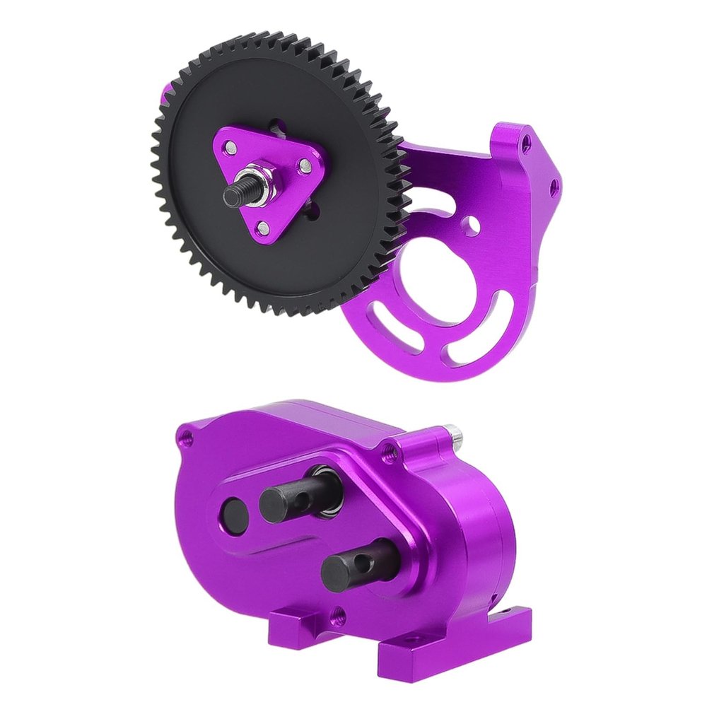 RC Car Repair Kit Compatible with LCG Gspeed for UGRC for SCX10 1/10 RC Crawler Cheater Rig BuiltAluminum Prefixal Gearbox Overdrive Transfer Case(Purple)