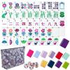 4 Layer Mahjong Tiles, 160 Pcs Acrylic American Mahjong Tiles Set, Four-Layer Engraved Acrylic Layered Mahjong Tiles with Exquisite Carrying Bag, Lettering is Clear, Home Trips Social Game(R) view 1