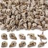 DIYDEC 100pcs Halloween Mini Skulls, 5 Styles Miniature Resin Skeleton Heads Figures to Hide Toys Little Tiny Resin Skulls for Crafts Halloween Party Favors Bag Fillers Garden Dollhouse Decor view 1