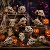 DIYDEC 100pcs Halloween Mini Skulls, 5 Styles Miniature Resin Skeleton Heads Figures to Hide Toys Little Tiny Resin Skulls for Crafts Halloween Party Favors Bag Fillers Garden Dollhouse Decor view 2
