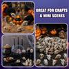 DIYDEC 100pcs Halloween Mini Skulls, 5 Styles Miniature Resin Skeleton Heads Figures to Hide Toys Little Tiny Resin Skulls for Crafts Halloween Party Favors Bag Fillers Garden Dollhouse Decor view 4