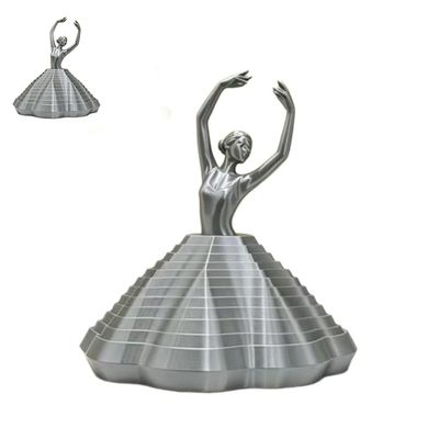 3D Printed Spinning Ballerina Fidget Toy Ornament Ballet Fidget Spinner for Stress Relief, Sensory Desk Decor for Home & Office, Creative Gift for Ballet Lovers (Grey)