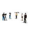 Helixsun 1/64 Scale Reporter and Cameraman Figure Set (5-Piece), Miniature Photographer Figures, City Scene Display Accessories view 1