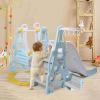 4 in 1 Toddler Playground Set, Multifunctional Premium Plastic, Safe Design for Boys Girls Indoor Outdoor Backyard Swing Slide Climber Basketball Hoop Activity Center view 4