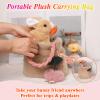 Interactive Hopping Bunny Playset, 8-Piece Pretend Care Kit with Leash, Comb, Mirror, Bottle, Handbags, Nest & Carrot, Animated Walking Rabbit with Wiggle Ears & Sounds, Toy Gift for Toddlers, 7"Brown view 4