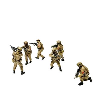 Helixsun 1/64 Scale Special Forces Figure Set (6-Piece), Miniature Military Figures, Ideal for Dioramas and Sandtable Displays
