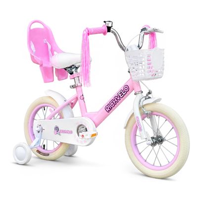 richvelo Kids Bike with Training Wheels for Girls, 16 Inch, Ages 4-7
