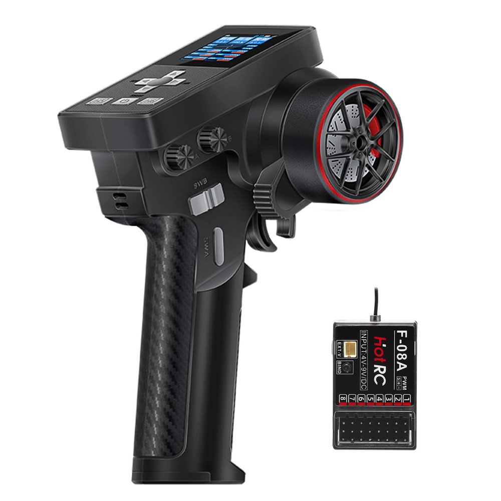 GOUPRC 8CH 2.4GHz Racing RC Transmitter Screen Controller & Receiver Kit for SCX24 SCX30 TRX4M Redcat 1/8 1/10 1/18 1/24 1/30 RC Crawler Vehicle Car Ship Tank