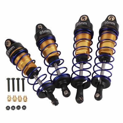 VINGVO RC, Aluminum Alloy Adjustable Oil Damper with High Elasticity Spring, for 1/10 RC Car HSP HPI Arrma (Gold)