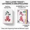 4 Layer Mahjong Tiles, 160 Pcs Acrylic American Mahjong Tiles Set, Four-Layer Engraved Acrylic Layered Mahjong Tiles with Exquisite Carrying Bag, Lettering is Clear, Home Trips Social Game(J) view 2