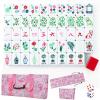 4 Layer Mahjong Tiles, 160 Pcs Acrylic American Mahjong Tiles Set, Four-Layer Engraved Acrylic Layered Mahjong Tiles with Exquisite Carrying Bag, Lettering is Clear, Home Trips Social Game(I) view 1