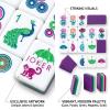 4 Layer Mahjong Tiles, 160 Pcs Acrylic American Mahjong Tiles Set, Four-Layer Engraved Acrylic Layered Mahjong Tiles with Exquisite Carrying Bag, Lettering is Clear, Home Trips Social Game(I) view 2