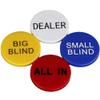 Pkhoxw Texas Poker Dealer Button Set, 4 Pack Small Blind Big Blind Coin, Waterproof Poker Chip Accessory for Home Game Night view 1