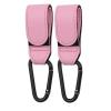 15Pcs Leather Cart Hooks Stroller Hook PU Adjustable Pram Organizer Diaper Bag Hanger Travel Accessories(Pink) view 2