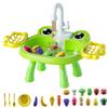 Lawnrden Children's Outdoor Water Table, Children's Outdoor Water Play Table, Kids' Play with Electric Circulation Faucet & Height-Adjustable Legs, Green view 1