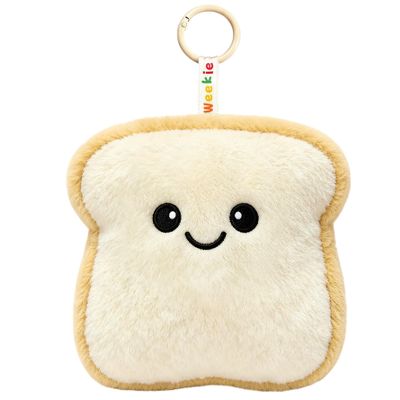 Ausener Weekie Wonders Emotional Toast Supports, Toast Keychain Bag Charm, Bread Stuffed Animal, Funny Food Plush Birthday Gifts for Women and Adults (Tue)