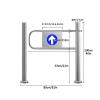 iumLeap Stainless Steel Spring Loaded Safety Swing Gate - Supermarket Entrance Safety Device for Aisles Push-in Only 50cm/20in - Ideal for Factories & Retail Spaces, 80cm/32in view 2