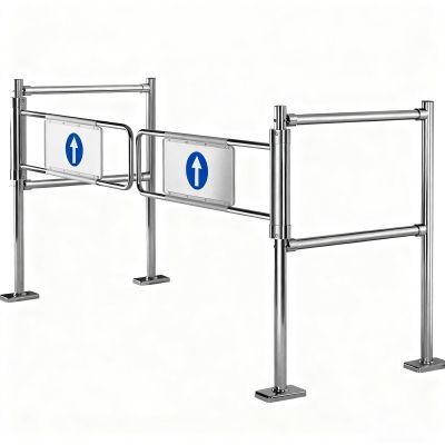 iumLeap Automatic Rebound Swing GateStainless Steel SelfClosing Door for Warehouse & Store 1Way Safety Entrance Gate Industrial Fence, 110cmx102cm