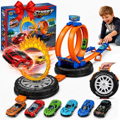 2026 All New Stunt Race Car Track Set for Kids 4-8