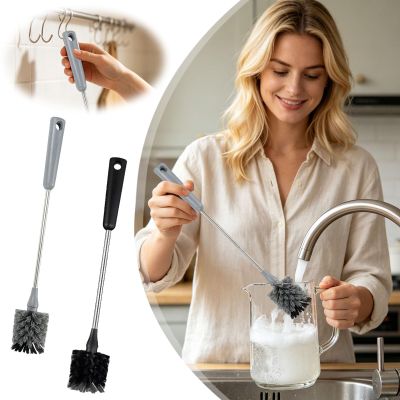 15in Bottle Brush - 2pcs, Water Bottle Brush Cleaner with Long Handle, Stainless Steel Sports Bottle Scrubber, Scrub Cleaning Brushes for Beer Bottles, Cups, Glasses, Coffee Mugs & Tumblers (Colors)