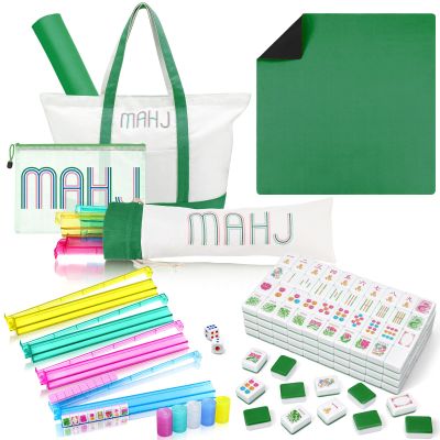 Ceenna American Mahjong Set with Carrying Bag,American,Green