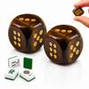2PCS Natural Gemstone Dice, 16mm Crystal D6 Mahjong Dice Set Stone Dice for Games, Accessories, Tabletop Board Games, Casino Games, Craps, DIY Crafts, Spiritual Decor and Home DecorTiger's Eye view 1
